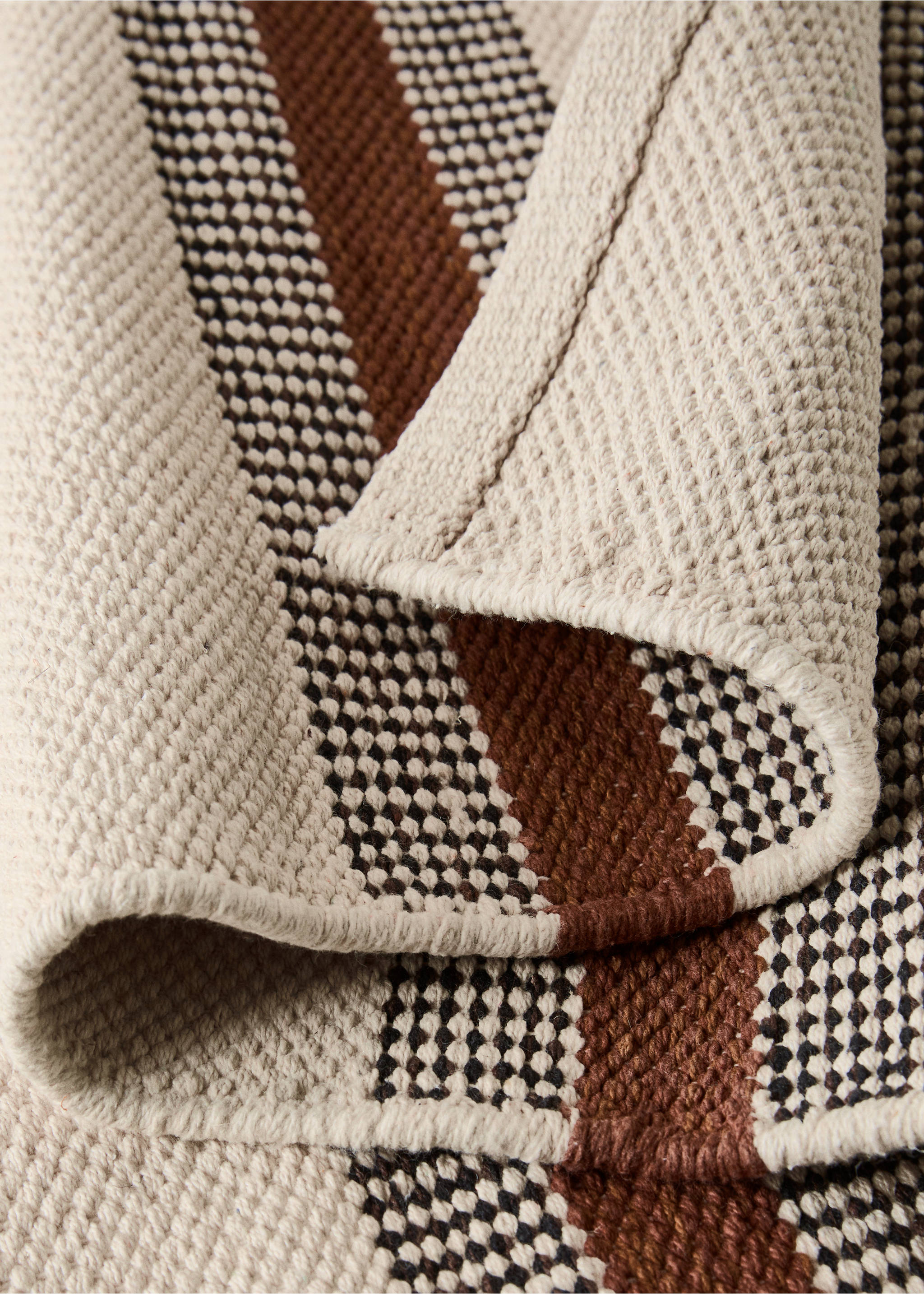 Alfombra algodón diseño rayas - Detalle del artículo 1, Naranja tostado. Ref: 17024786-00.