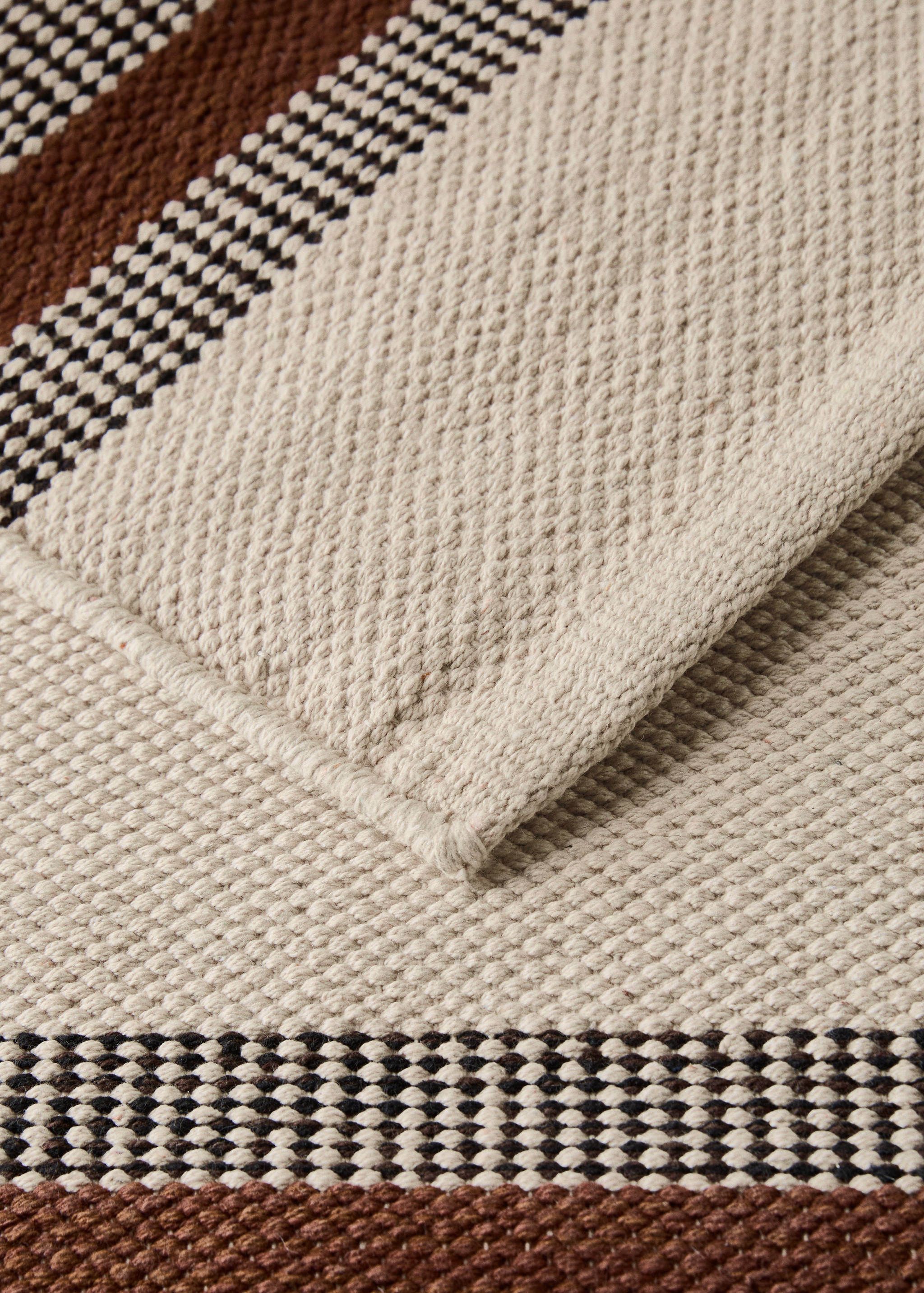 Бавовняний килим з смугастим дизайном - Детальніше про товар 2