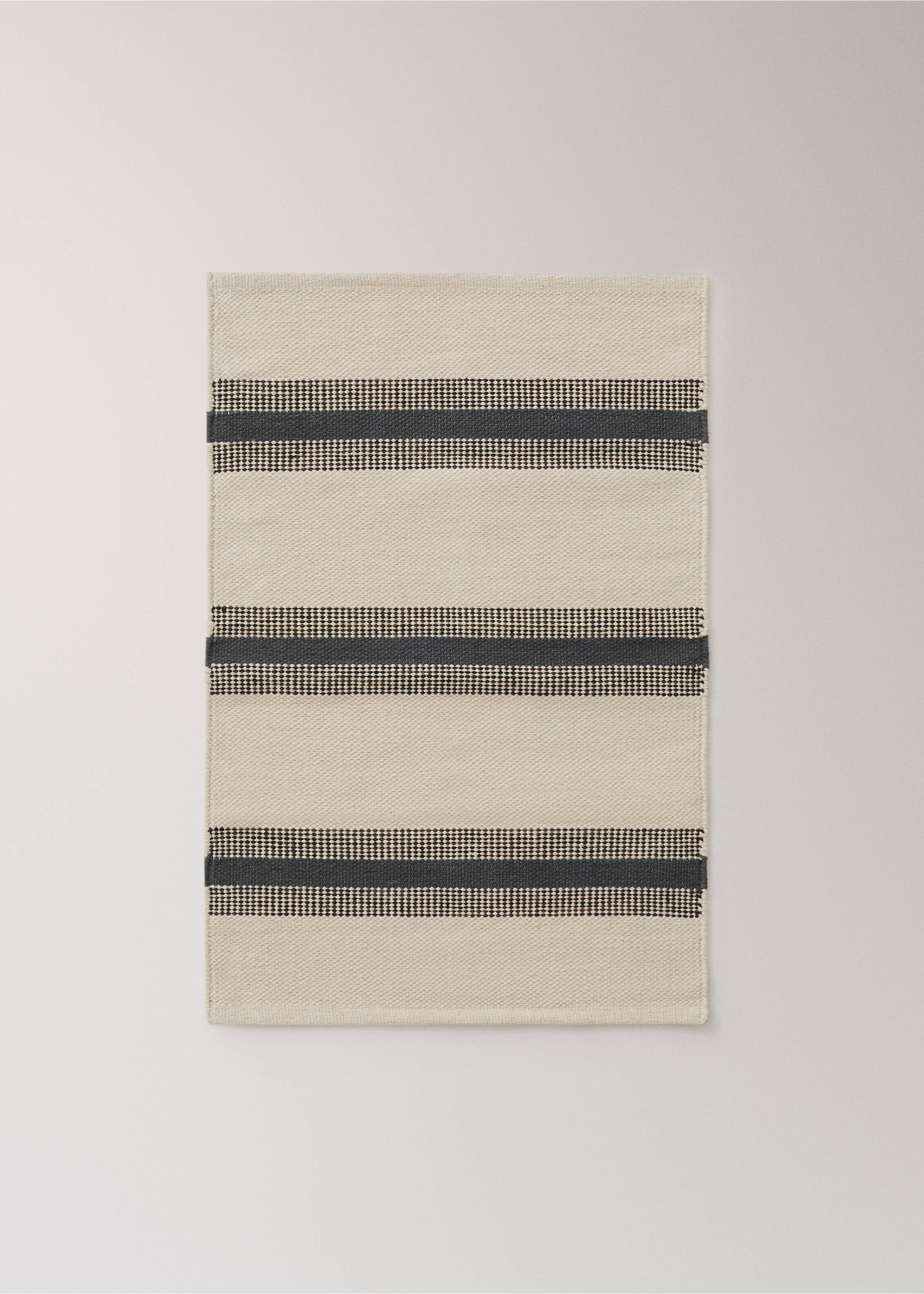 Cotton rug with striped design - Article without model, Night Blue. Ref: 17024786-00.