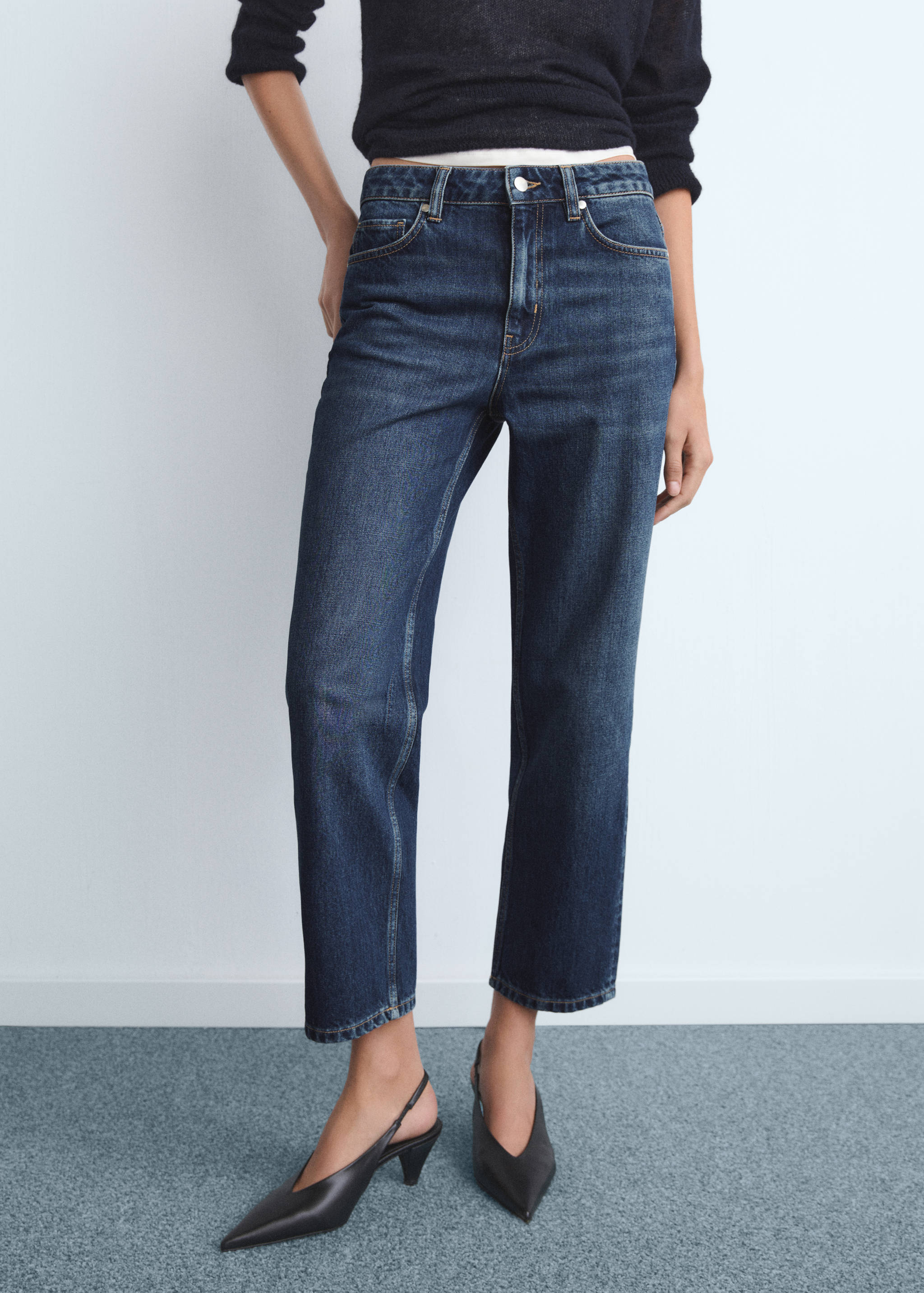 Mid-rise straight jeans - Medium plane