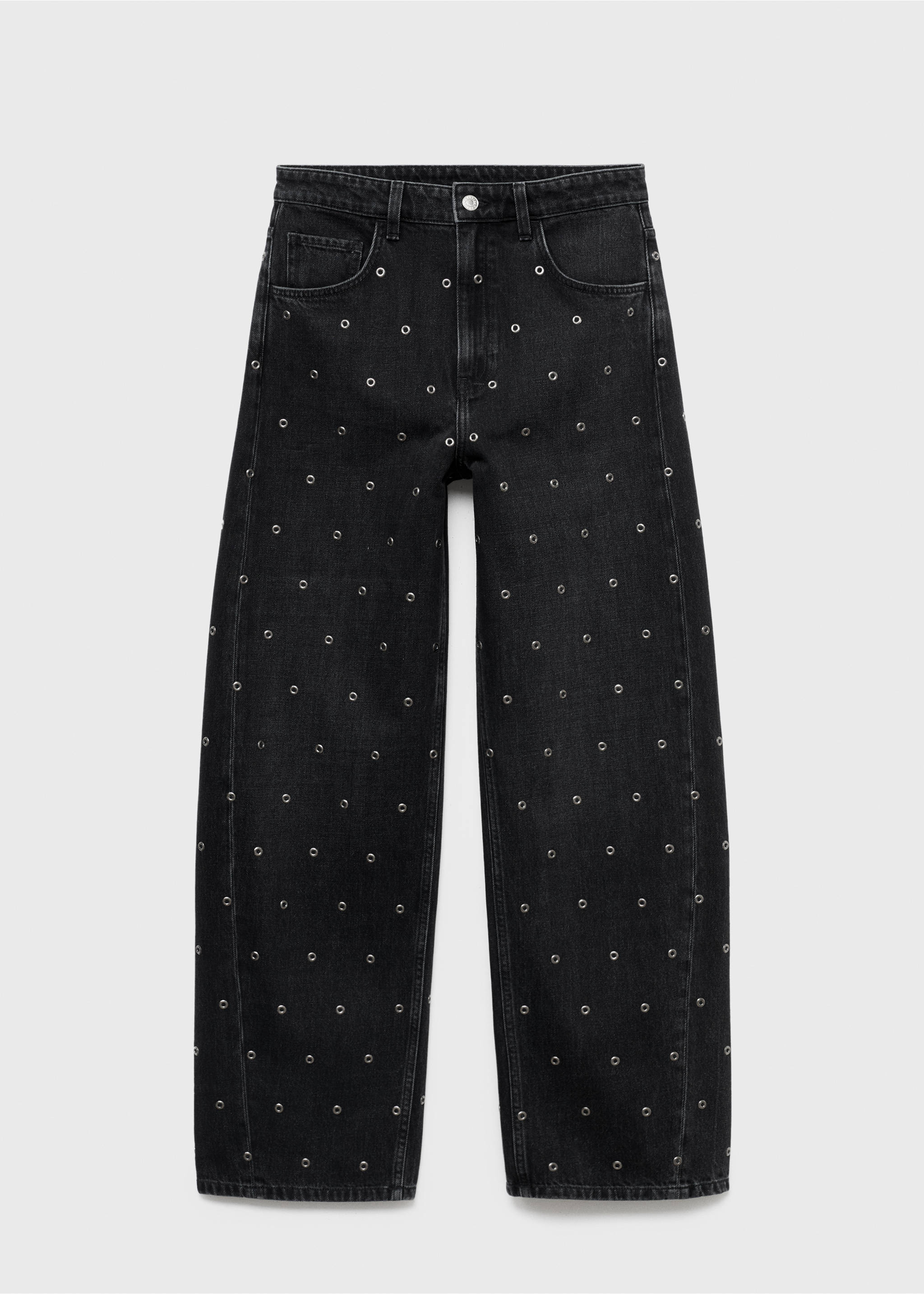 Barrel jeans met eyelets - Artikel zonder model, Black denim. Ref: 17024790-00.