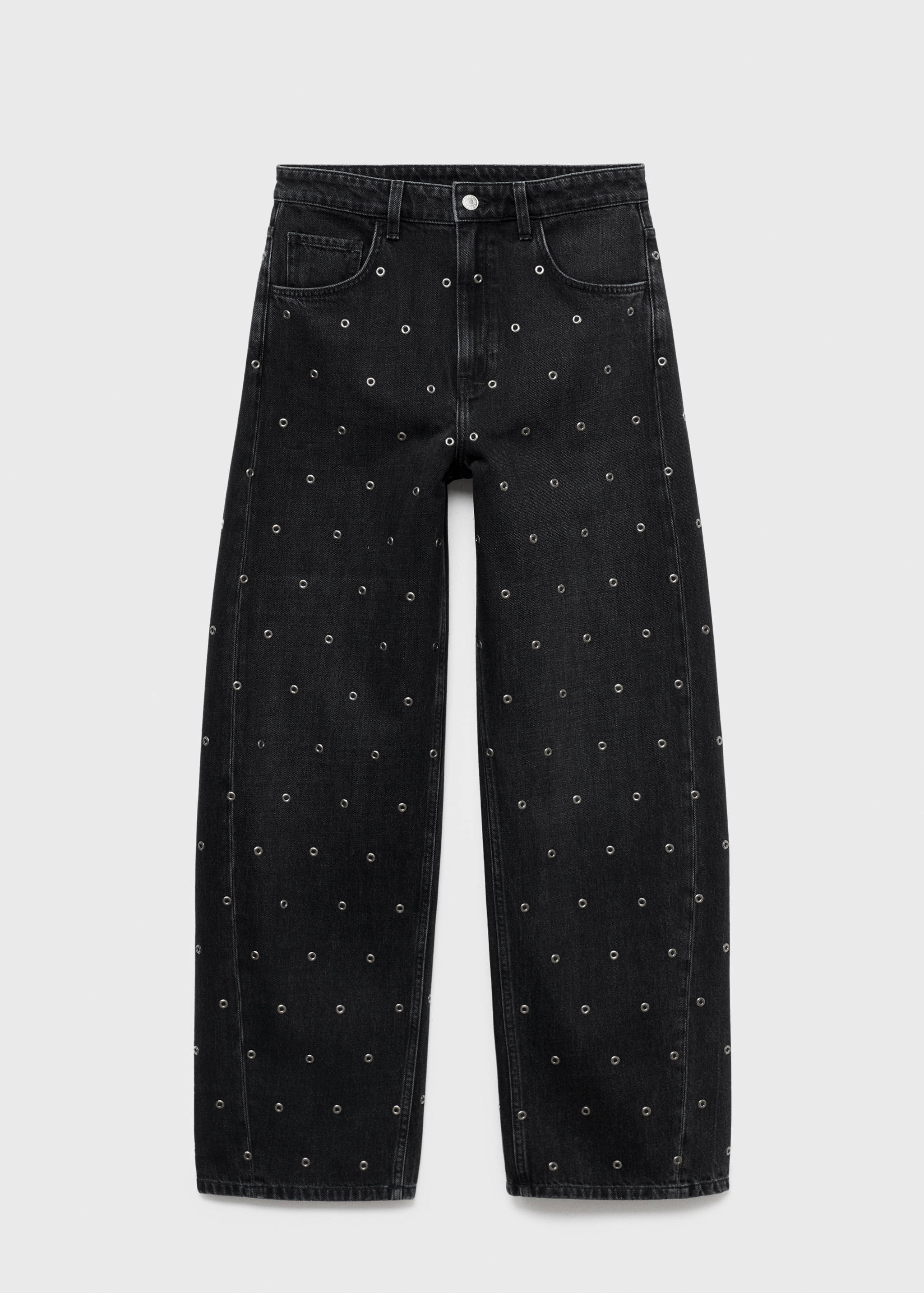 Barrel jeans met eyelets - Artikel zonder model