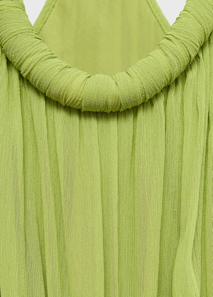 Oversized pleated dress — Green