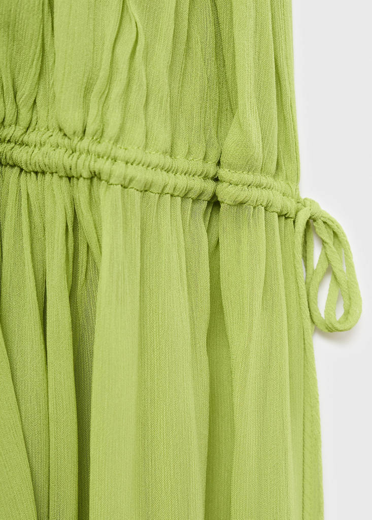 Oversized pleated dress — Green