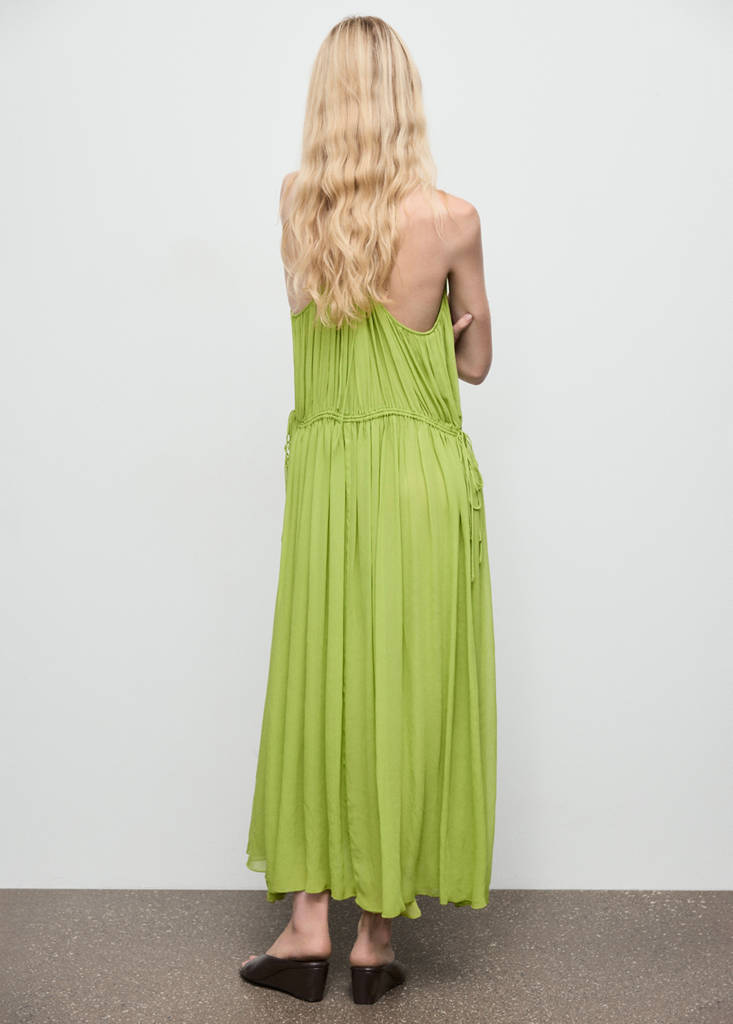 Oversized pleated dress — Green