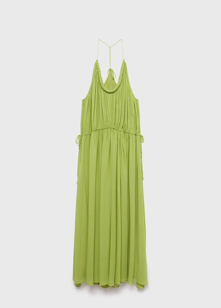 Oversized pleated dress — Green