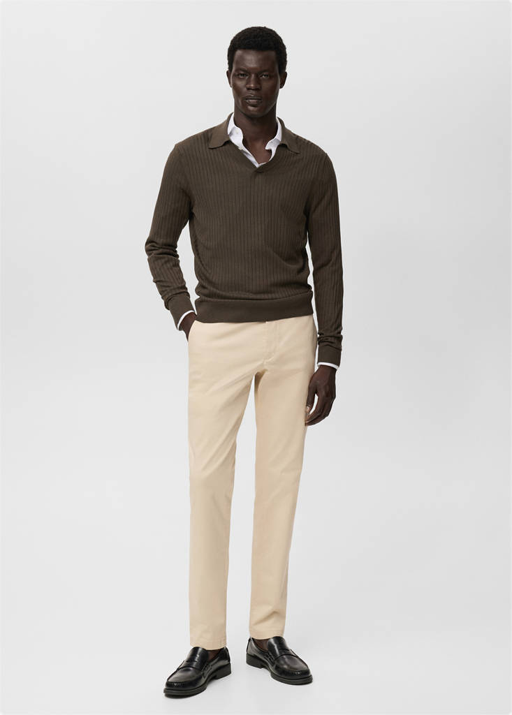 MANGO MAN - Pantalon Barna slim-fit en sergé écru - 46