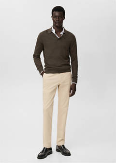 Barna slim-fit twill chino trousers — Ecru 2