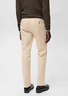 Barna slim-fit twill chino trousers — Ecru 3