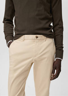 Barna slim-fit twill chino trousers — Ecru 4