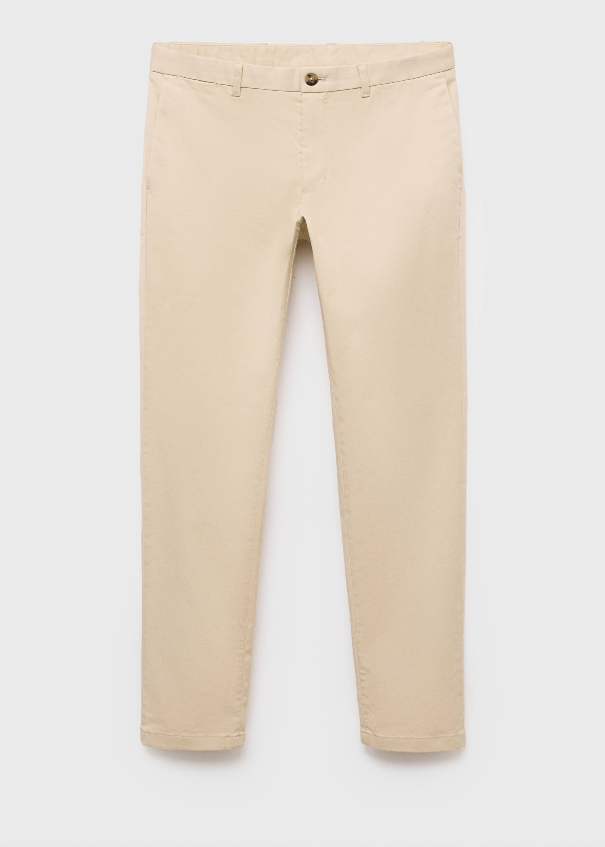 Pantalon Barna slim-fit en sergé - Article sans modèle, Écru. Ref: 17025141-00.