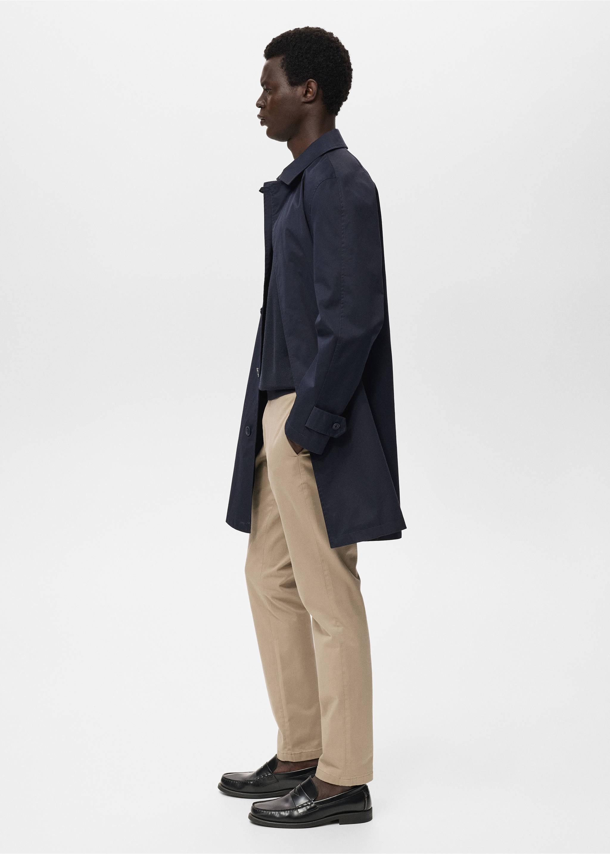 Barna slim-fit twill chino trousers - Details of the article 6, Beige. Ref: 17025141-00.