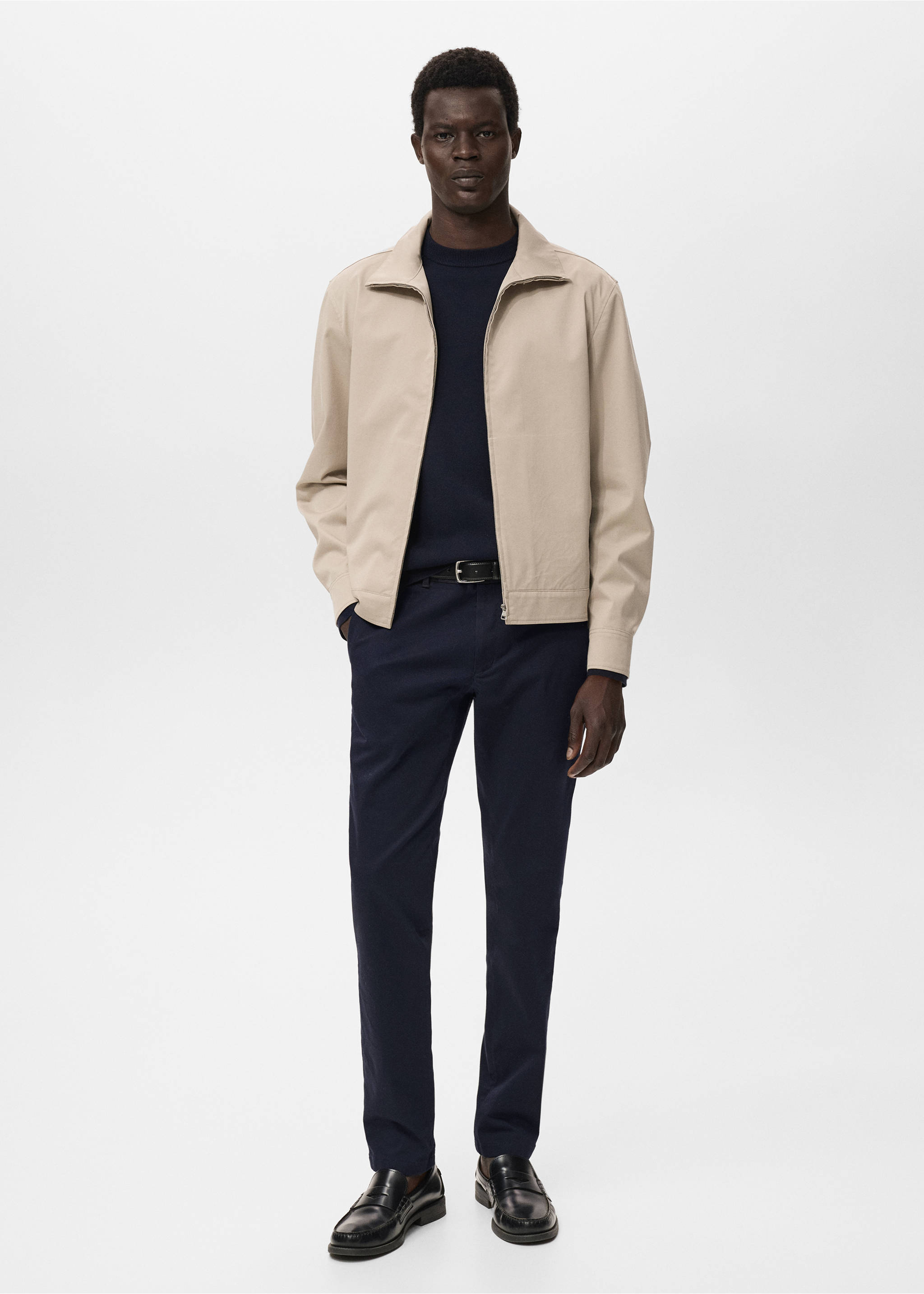 Barna slim-fit twill chino trousers - General plane, Navy. Ref: 17025141-00.