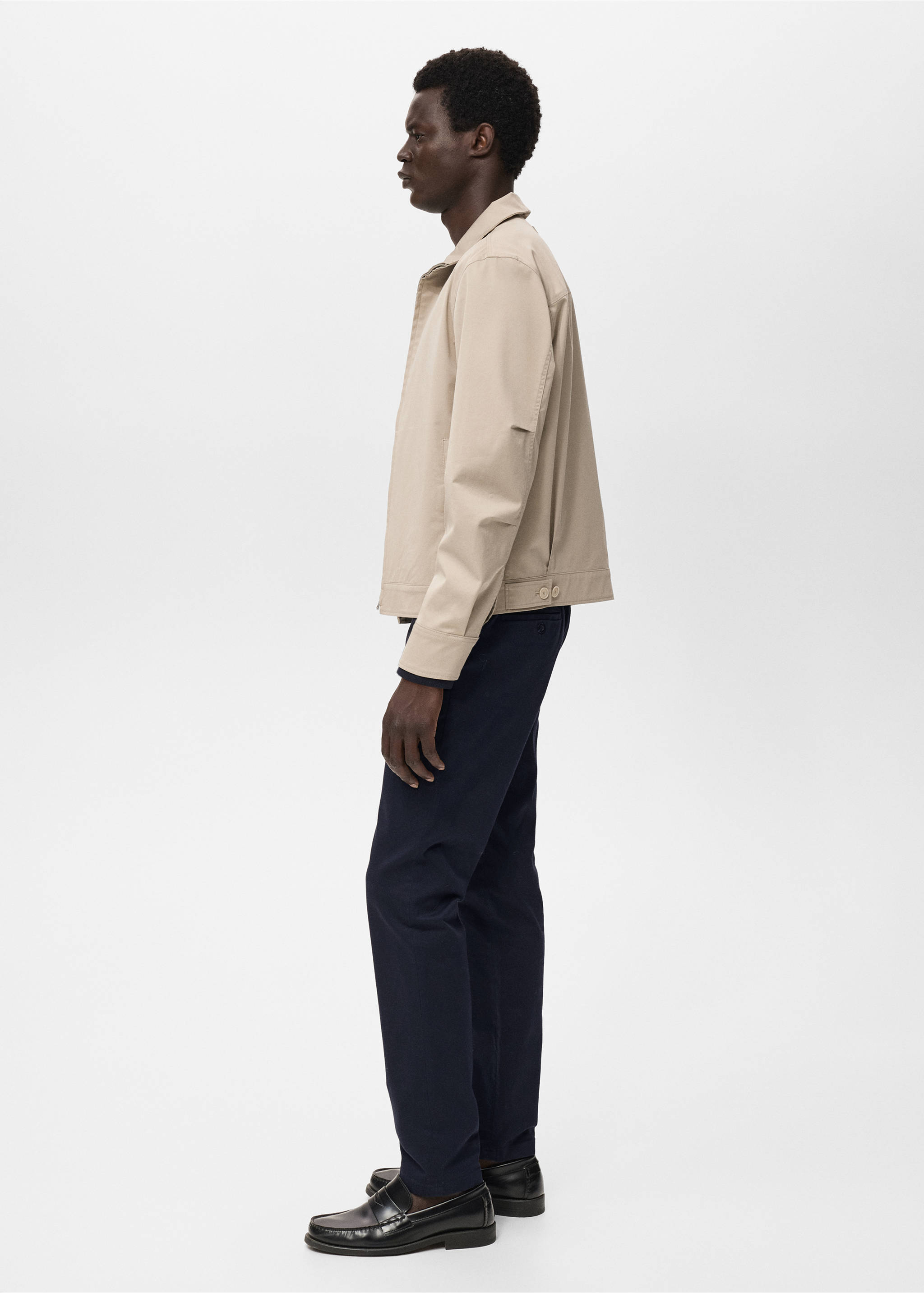Barna slim-fit twill chino trousers - Details of the article 6, Navy. Ref: 17025141-00.