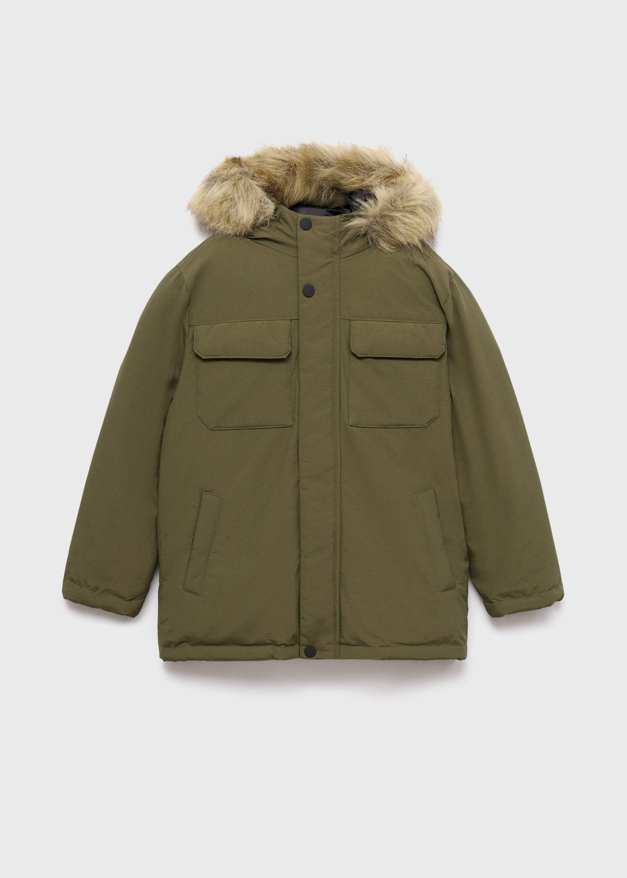 Anorak with shearling-effect hood - Article without model