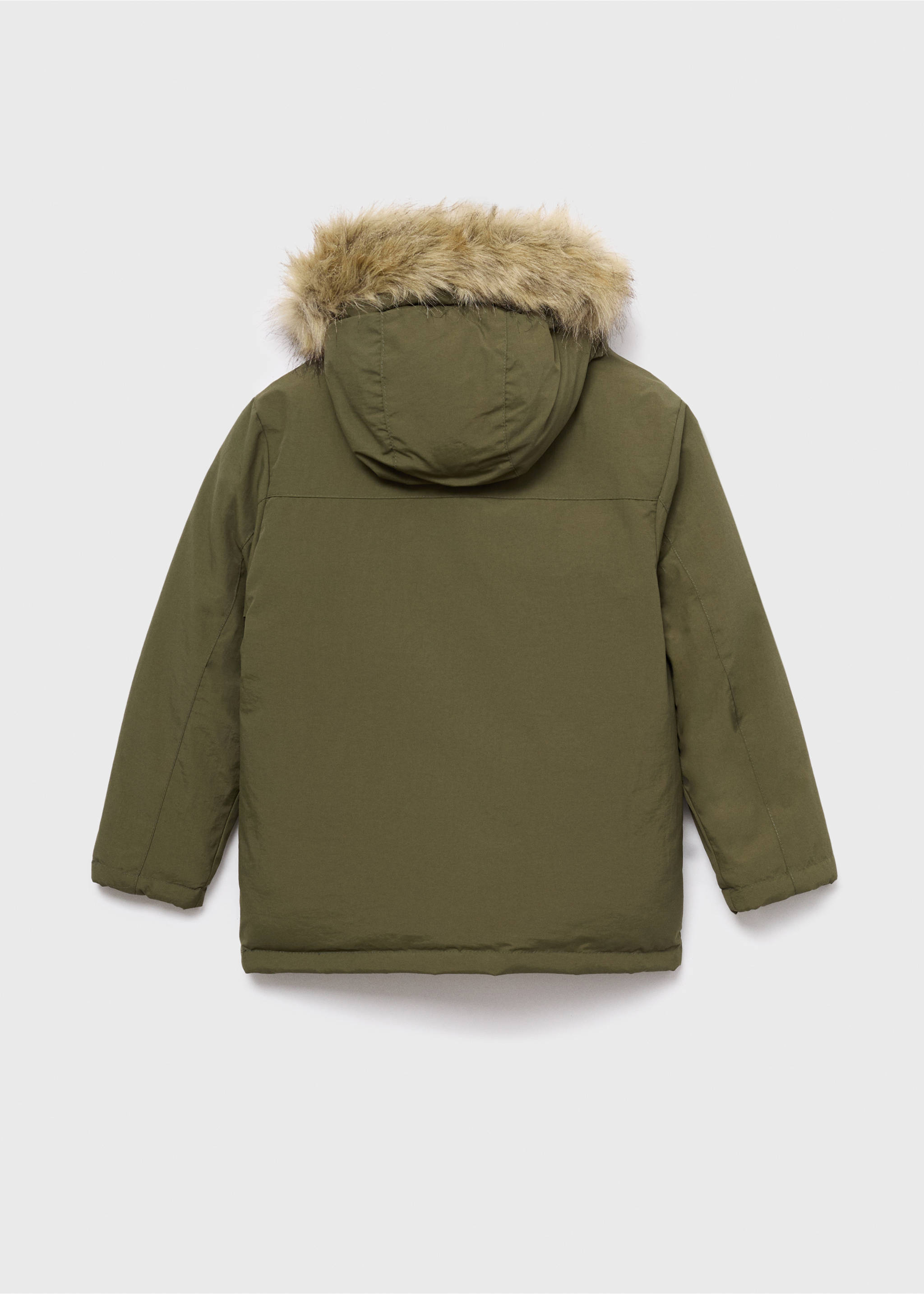Anorak capucha pelo - Reverso del artículo, Khaki. Ref: 17025142-00.