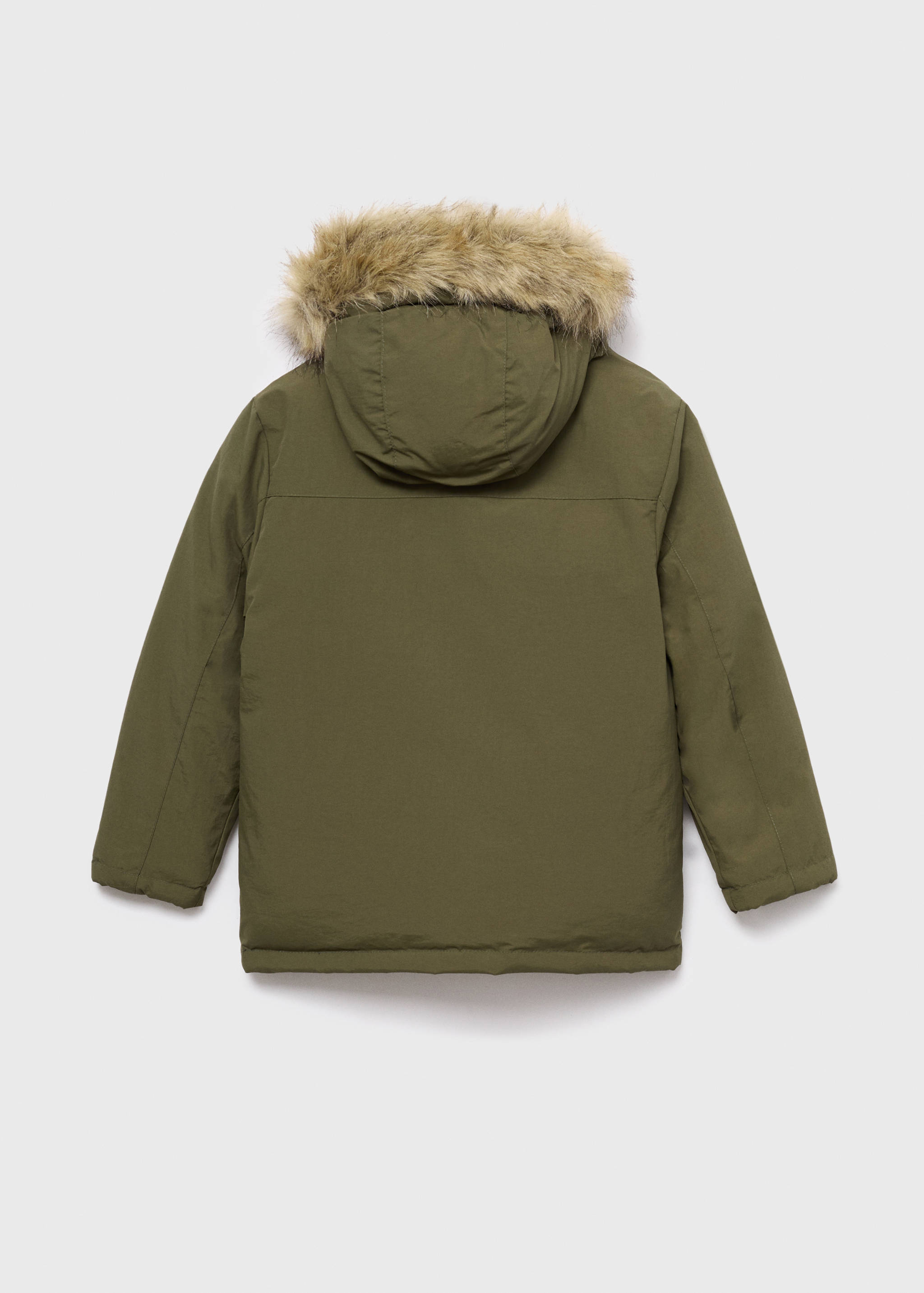 Anorak with shearling-effect hood - Reverse of the article