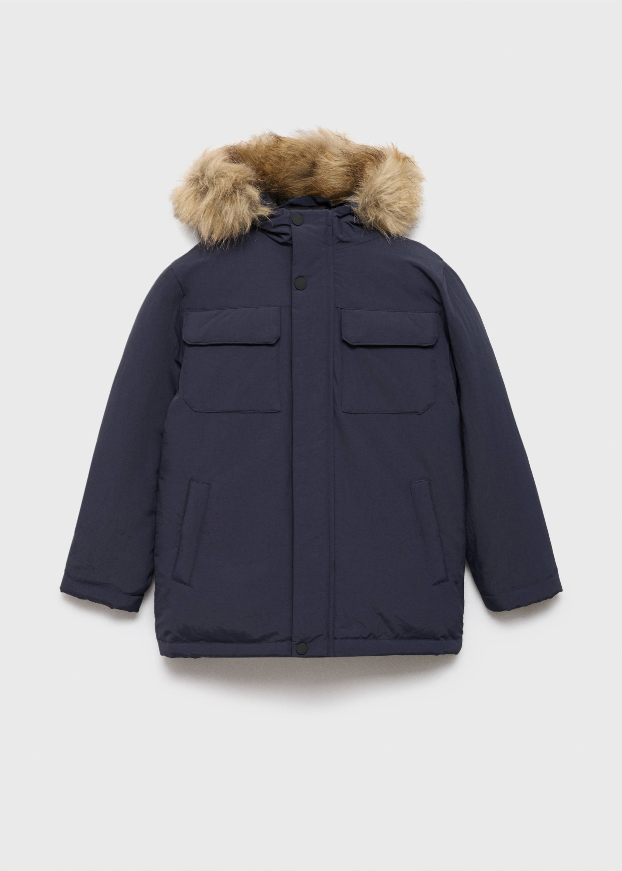 Anorak capucha pelo - Artículo sin modelo, Azul marino. Ref: 17025142-00.