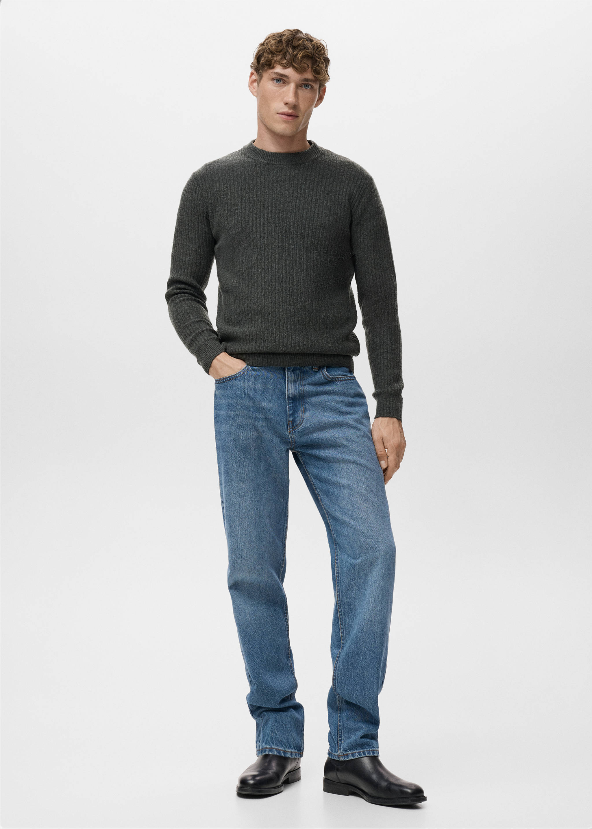 Jeans Bob regular fit - Plano general, Azul medio. Ref: 17025143-00.