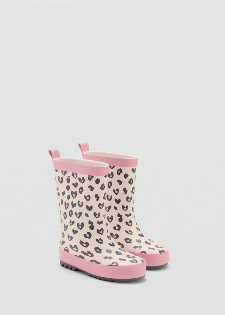 Leopard-print wellington boots — Pastel Pink
