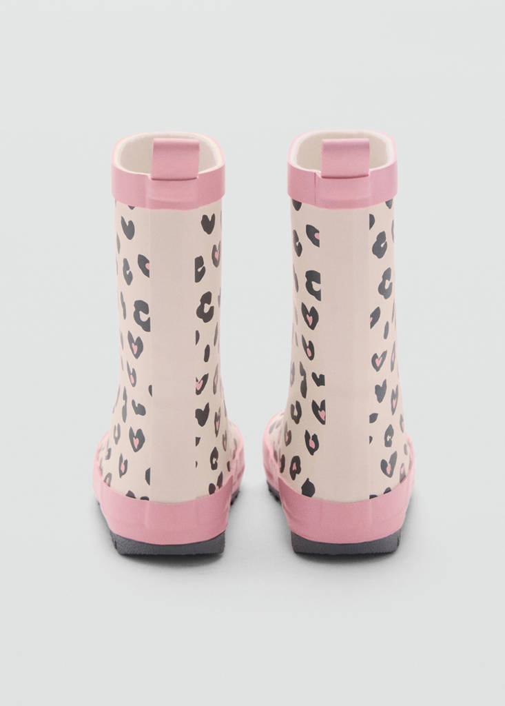 Leopard-print wellington boots — Pastel Pink