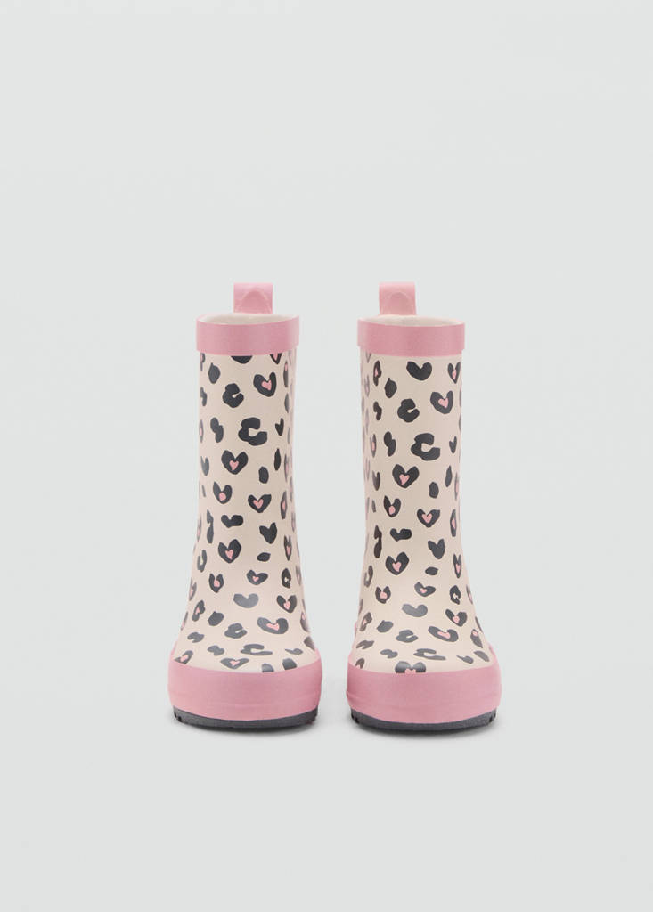 Leopard-print wellington boots — Pastel Pink