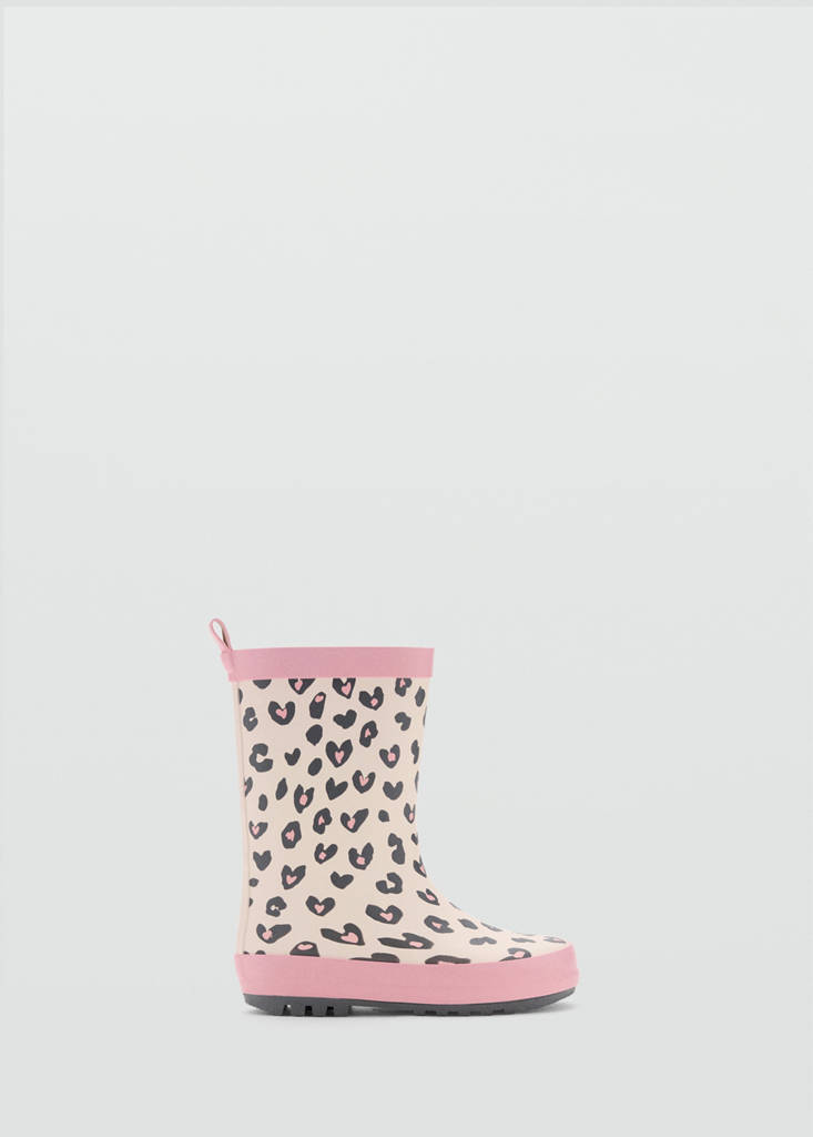 Leopard-print wellington boots — Pastel Pink