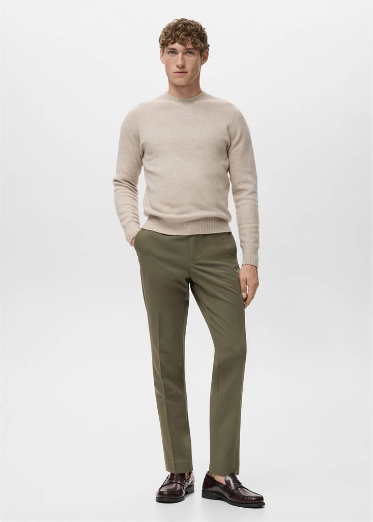 Slim-fit comfort trousers — Khaki