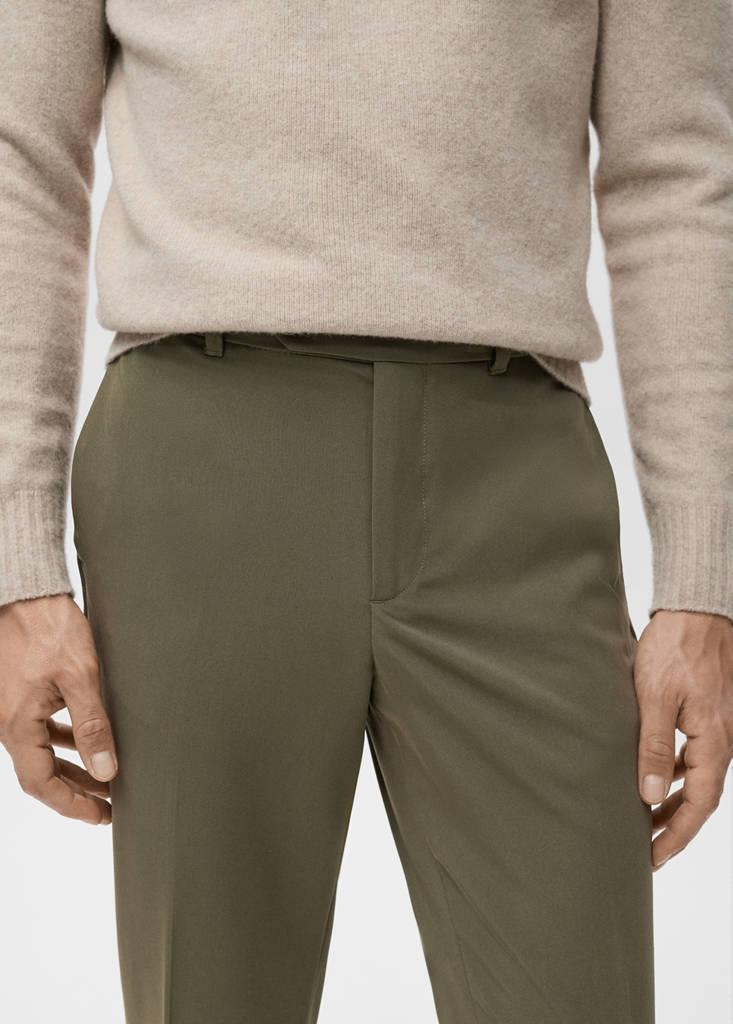 Slim-fit comfort trousers — Khaki