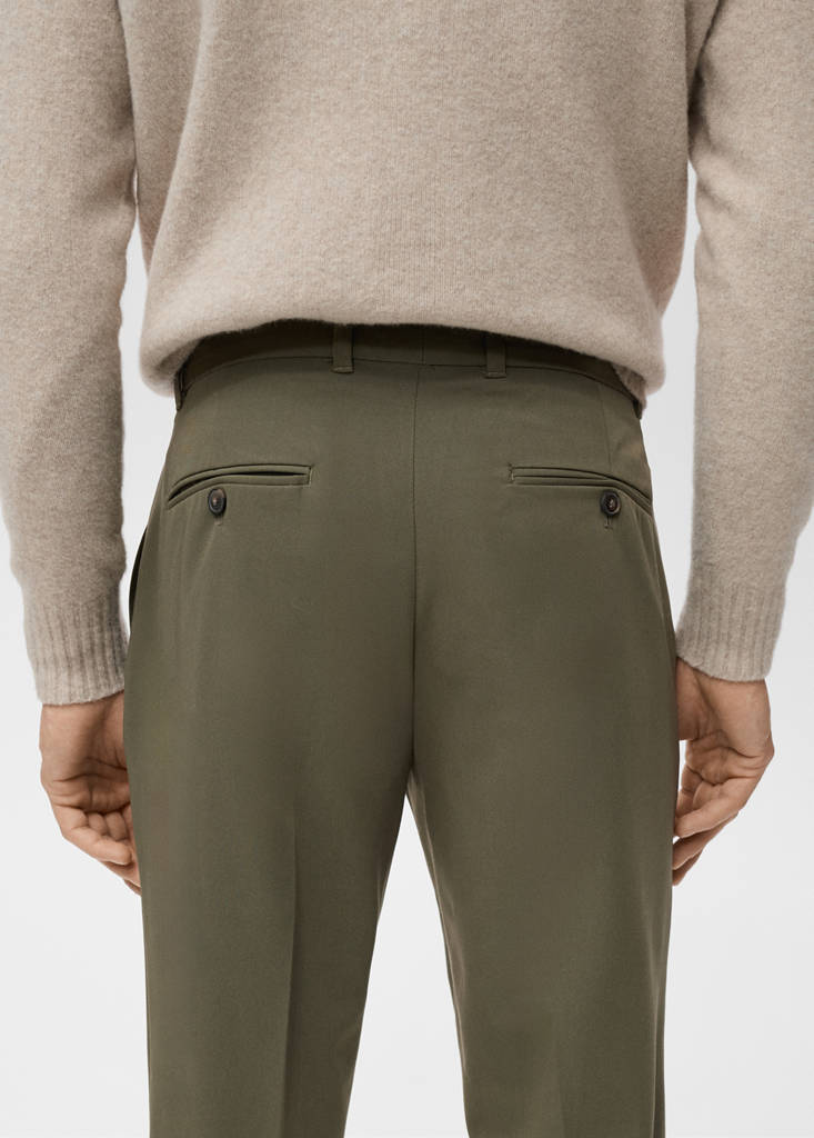 Slim-fit comfort trousers — Khaki