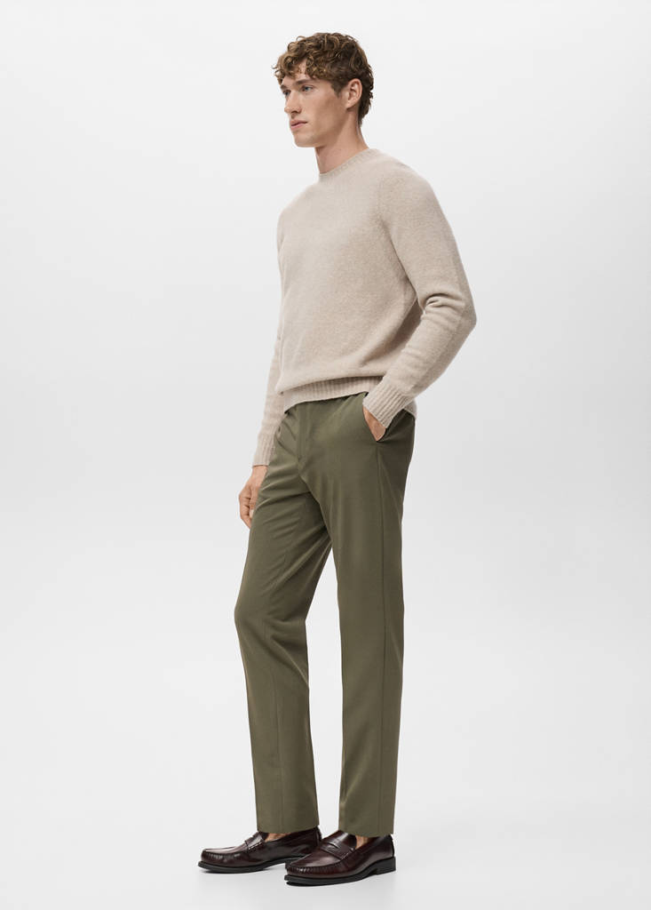 Slim-fit comfort trousers — Khaki