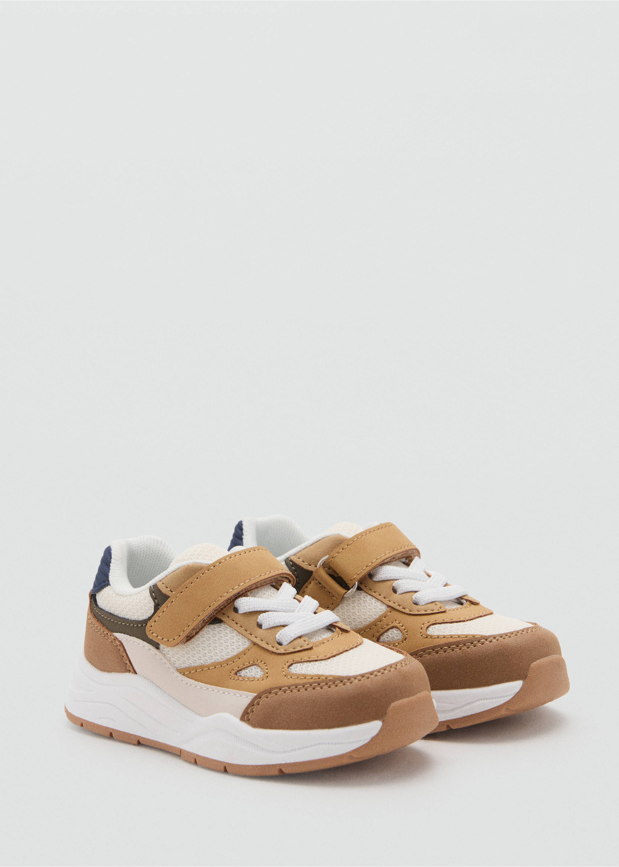 Deportivas combinadas velcro - Plano medio, Beige. Ref: 17025149-00.