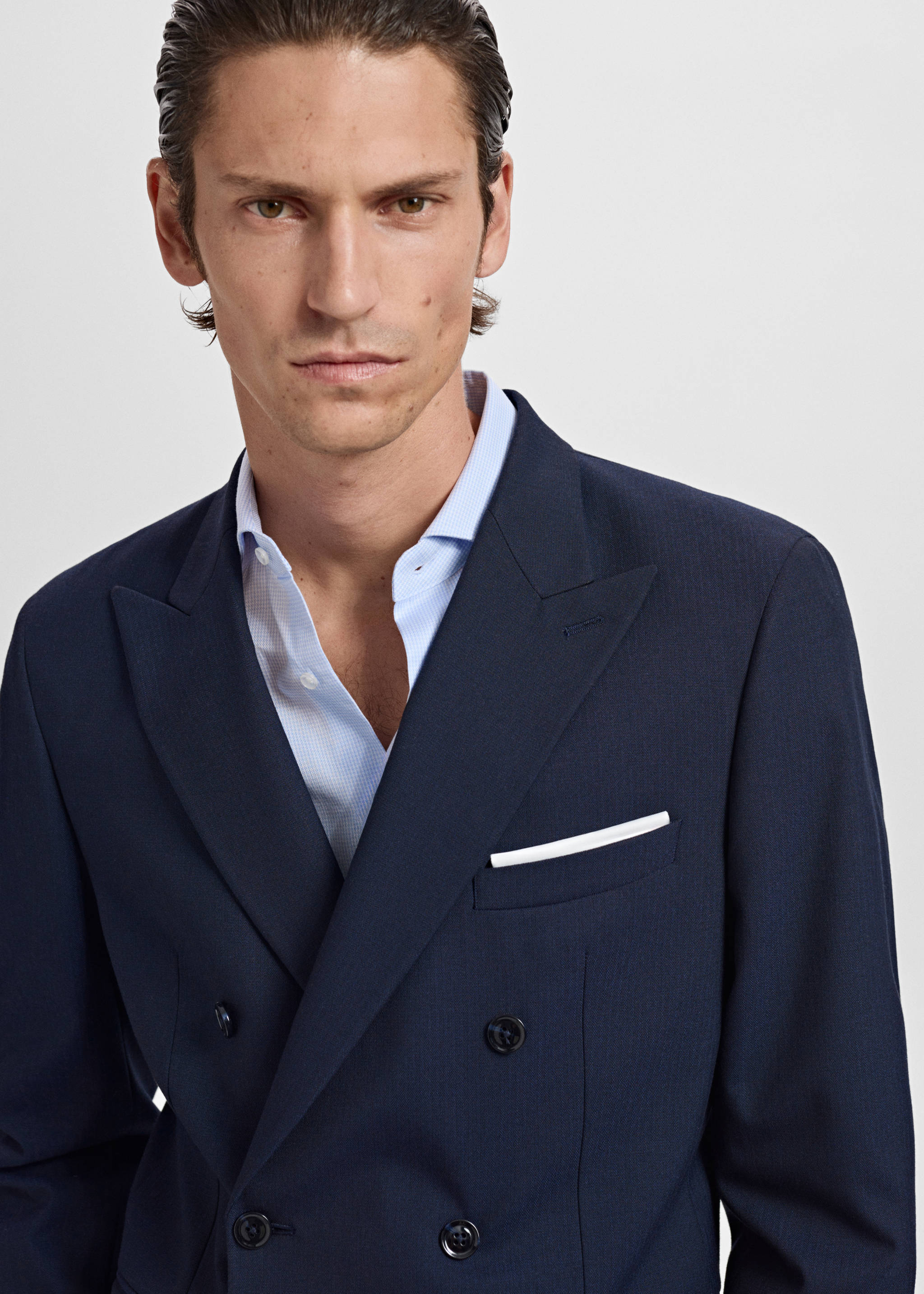 Monaco double-breasted slim-fit suit jacket - Details of the article 1