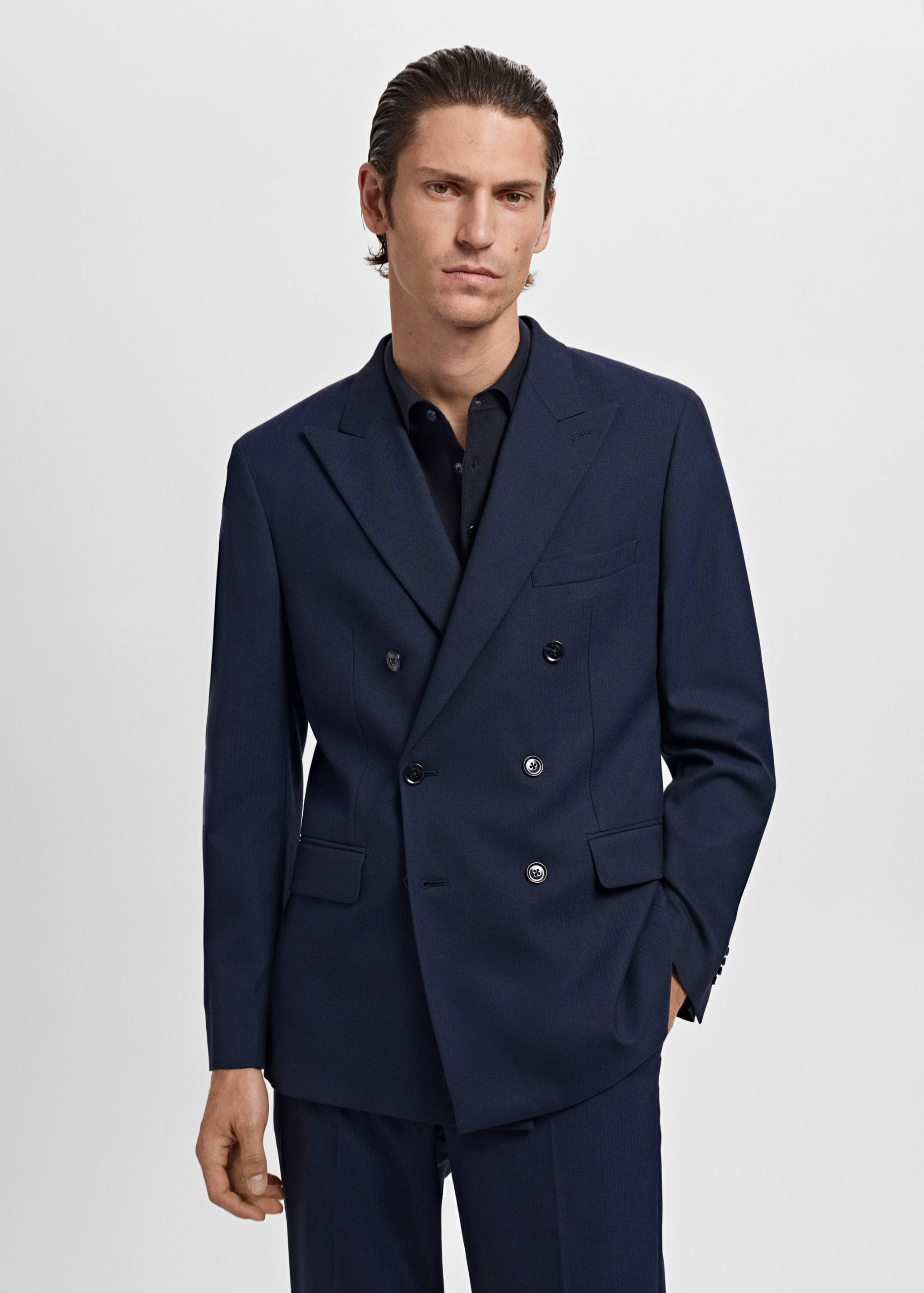 Zweireihiges Slim-Fit-Sakko Mónaco - Mittlere Ansicht