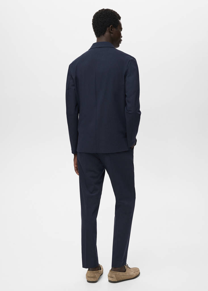 Slim-fit suit jacket with pockets — Navy
