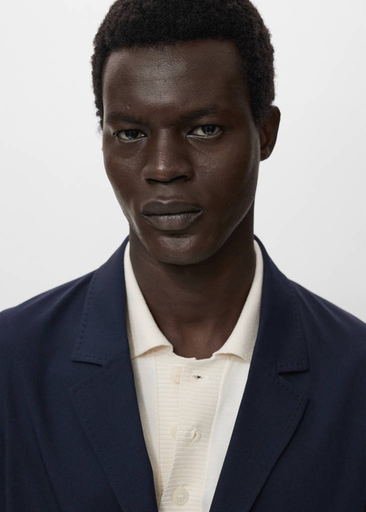 Slim-fit suit jacket with pockets — Navy