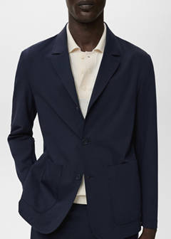 Slim-fit suit jacket with pockets — Navy 6