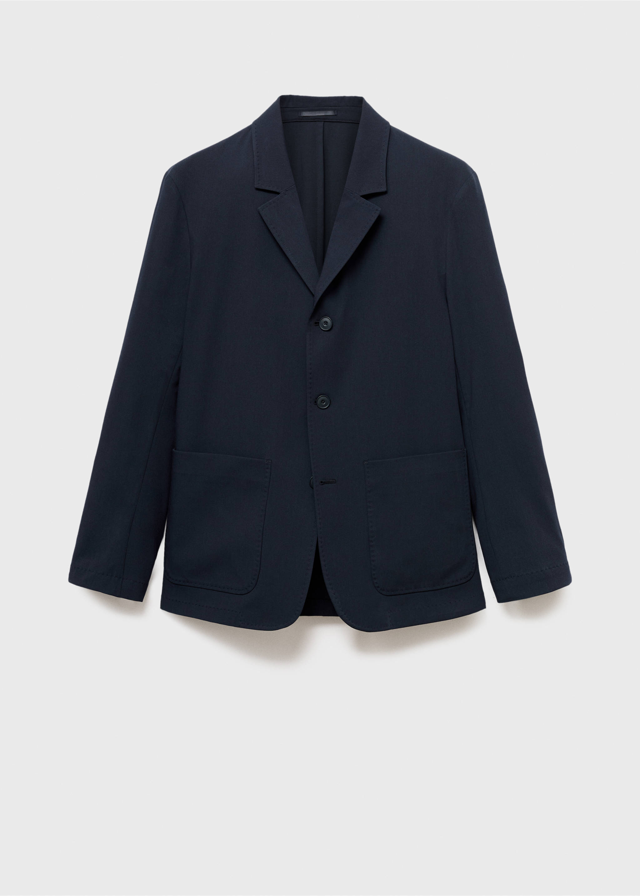 Slim-fit suit jacket with pockets - Article without model, Navy. Ref: 17025152-00.
