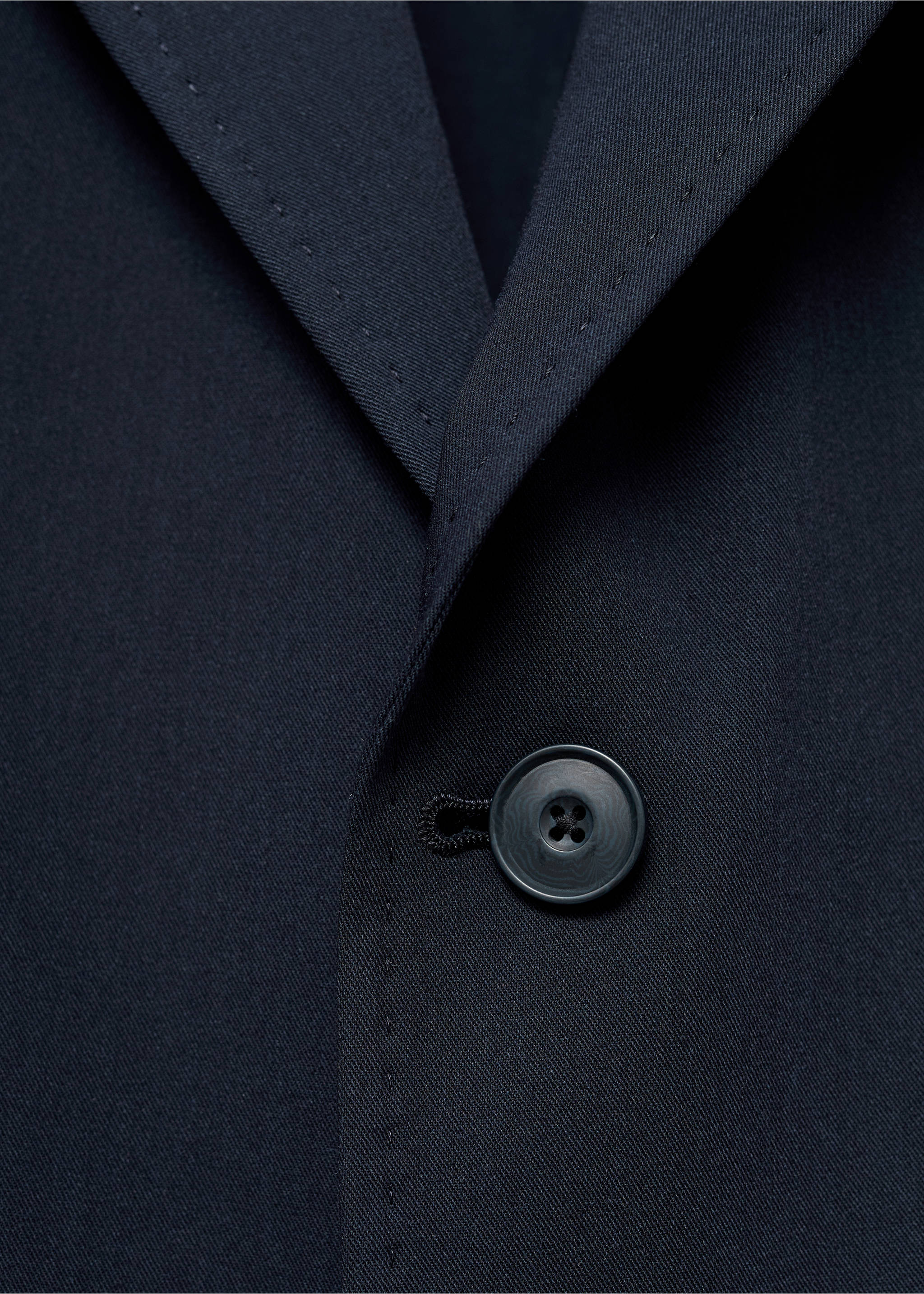 Slim-fit suit jacket with pockets - Details of the article 8, Navy. Ref: 17025152-00.