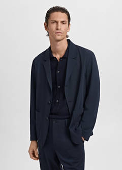 Slim-fit suit jacket with pockets — Navy 11