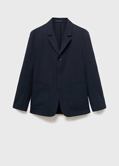 Slim-fit suit jacket with pockets — Navy 8