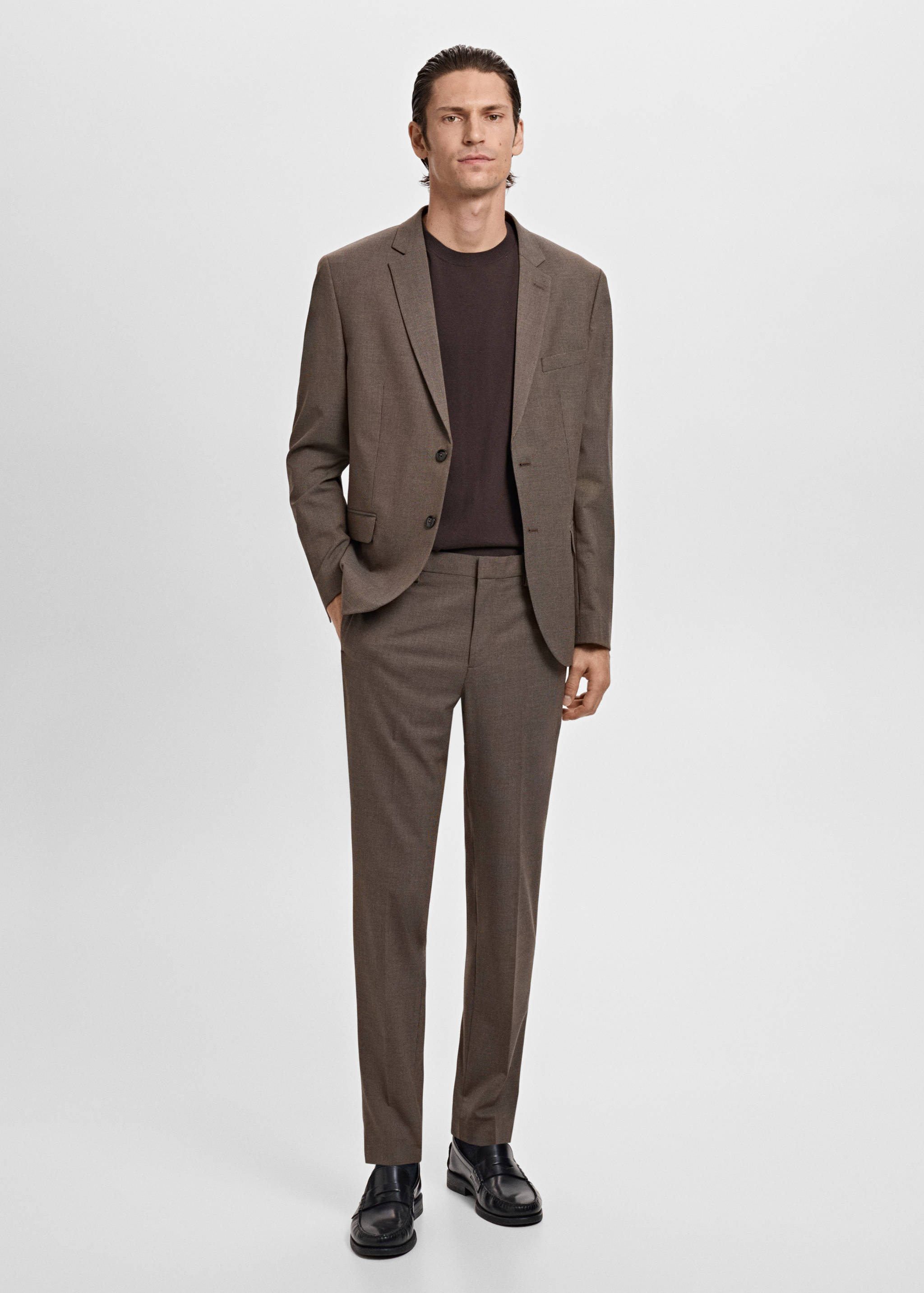 Super slim-fit suit jacket in stretch fabric - General plane