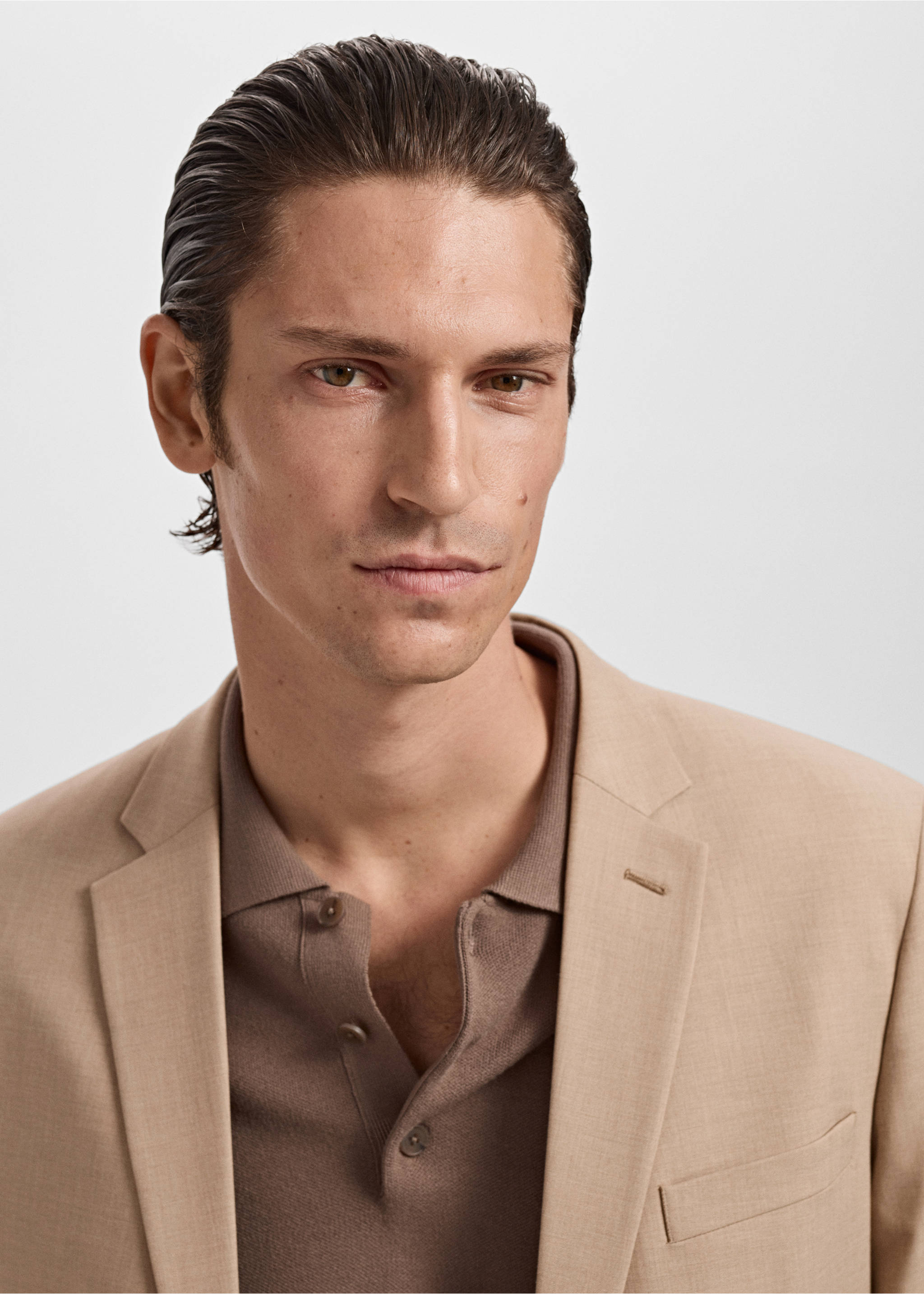 Americana traje París super slim fit - Detalle del artículo 1, Beige. Ref: 17025155-00.