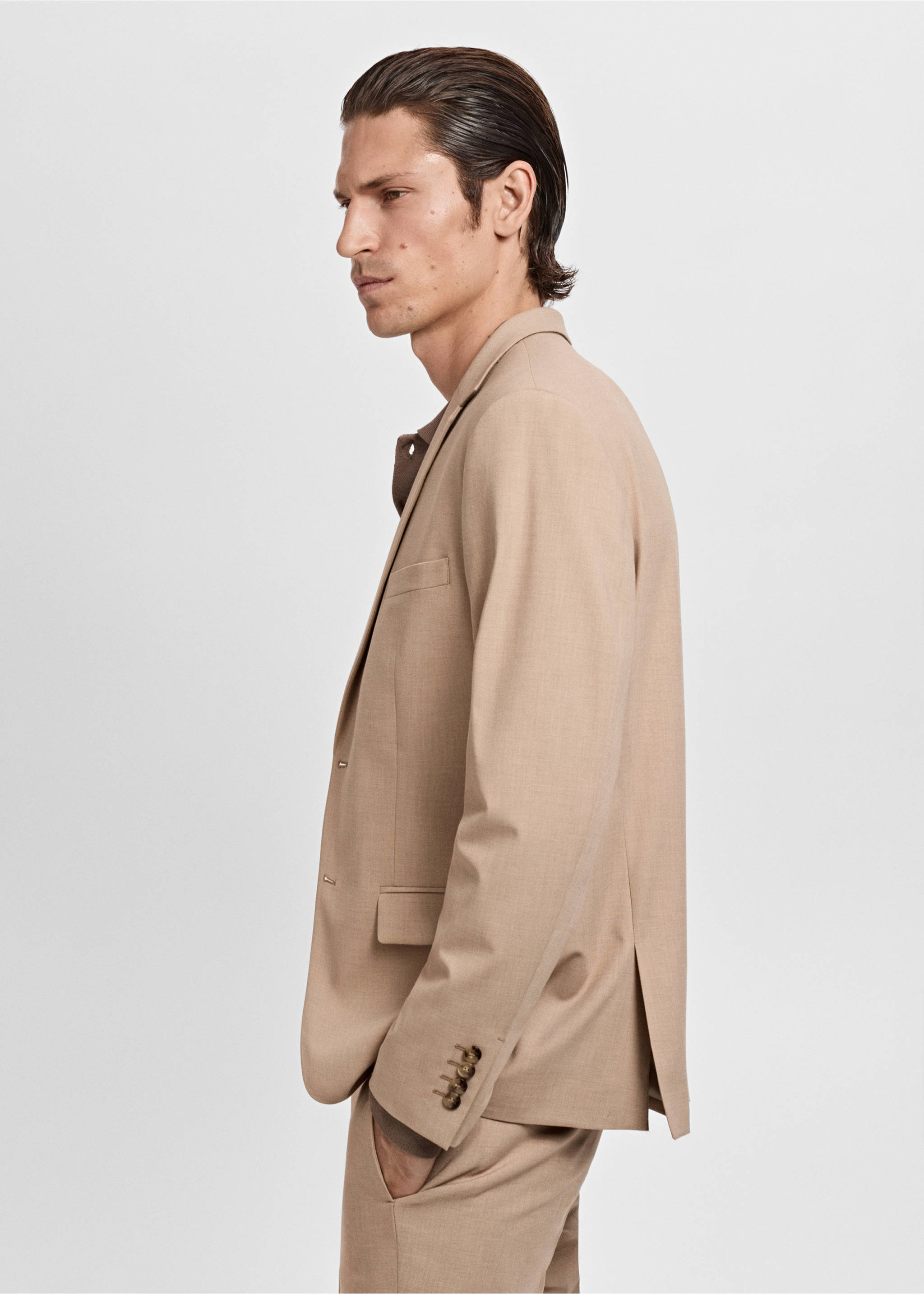 Americana traje París super slim fit - Detalle del artículo 2, Beige. Ref: 17025155-00.