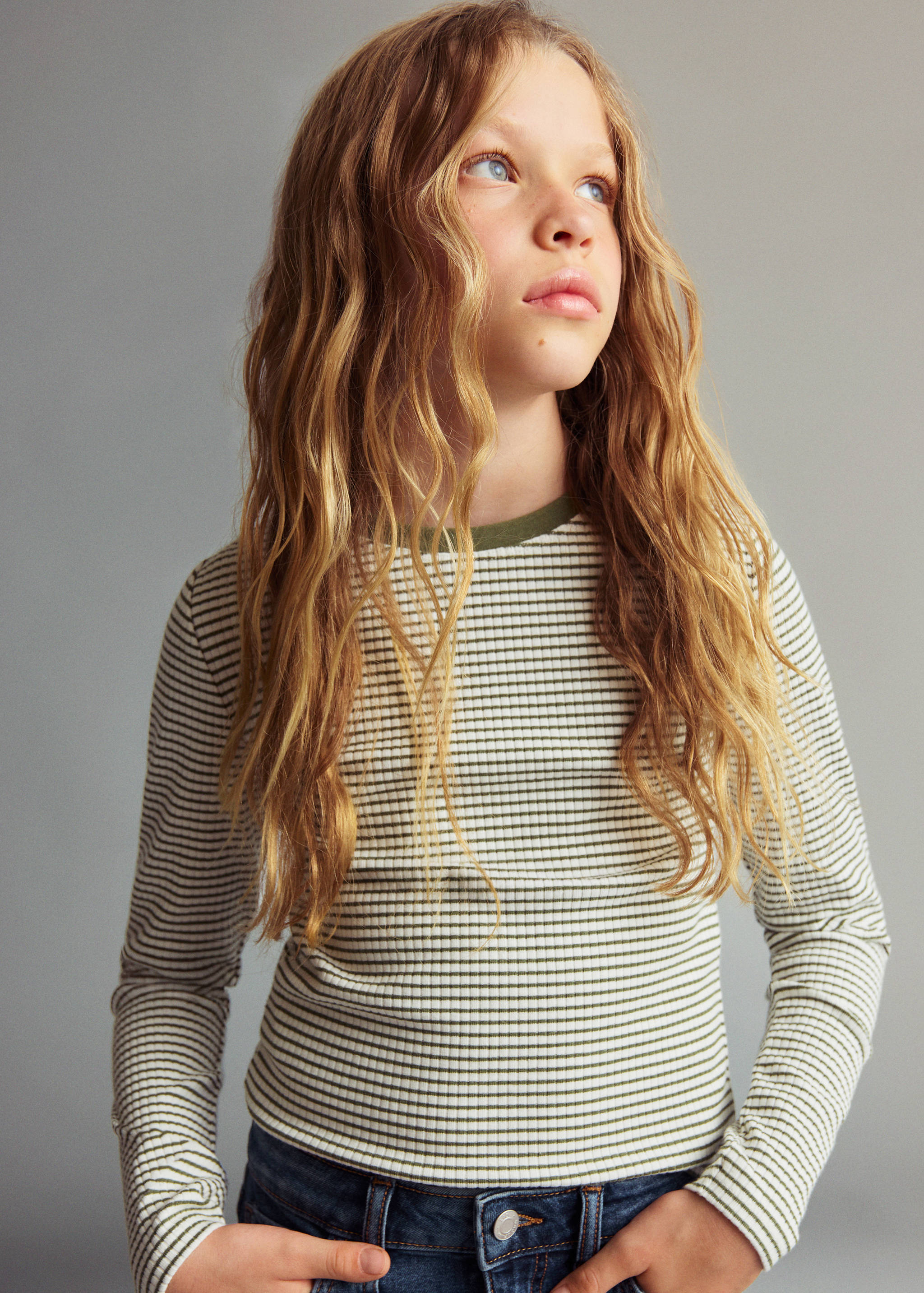 Striped cotton t-shirt - Medium plane