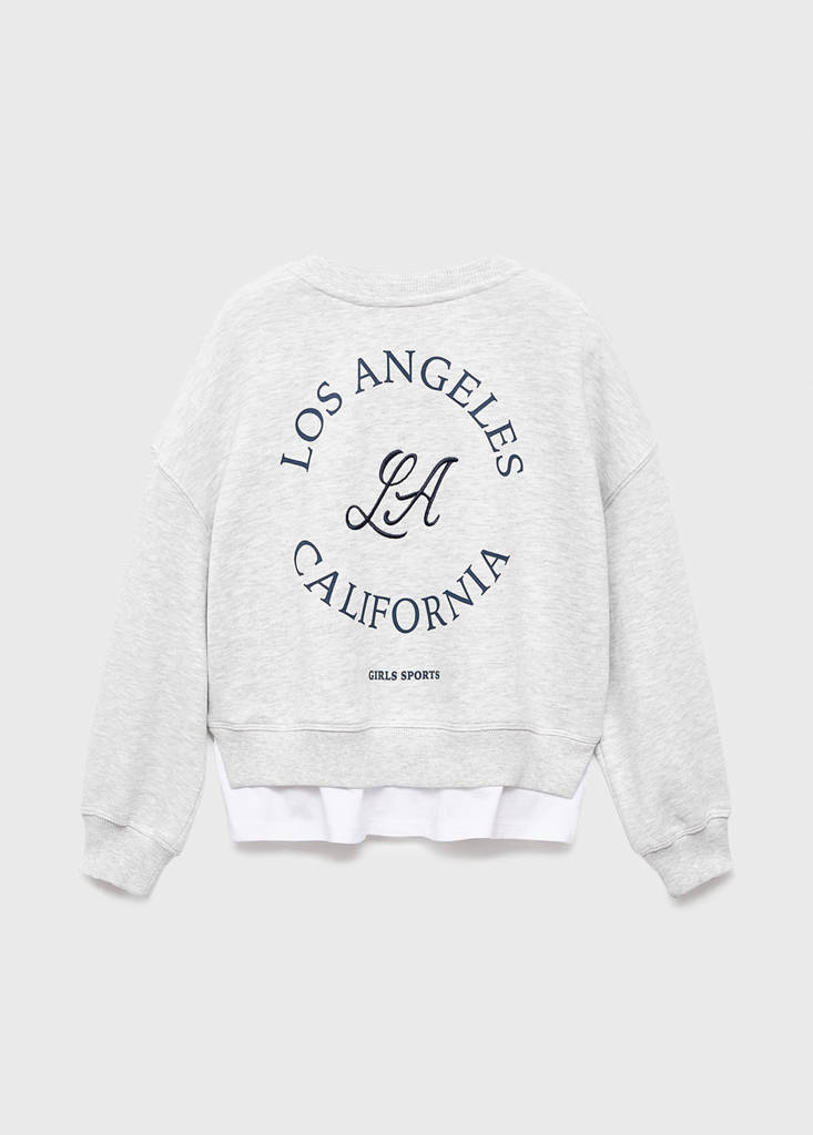 Shirt hem sweatshirt — Light Heather Grey
