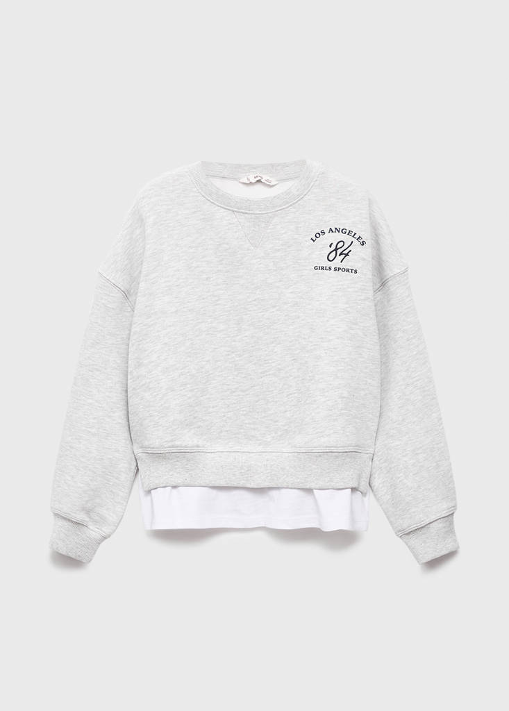 Shirt hem sweatshirt — Light Heather Grey