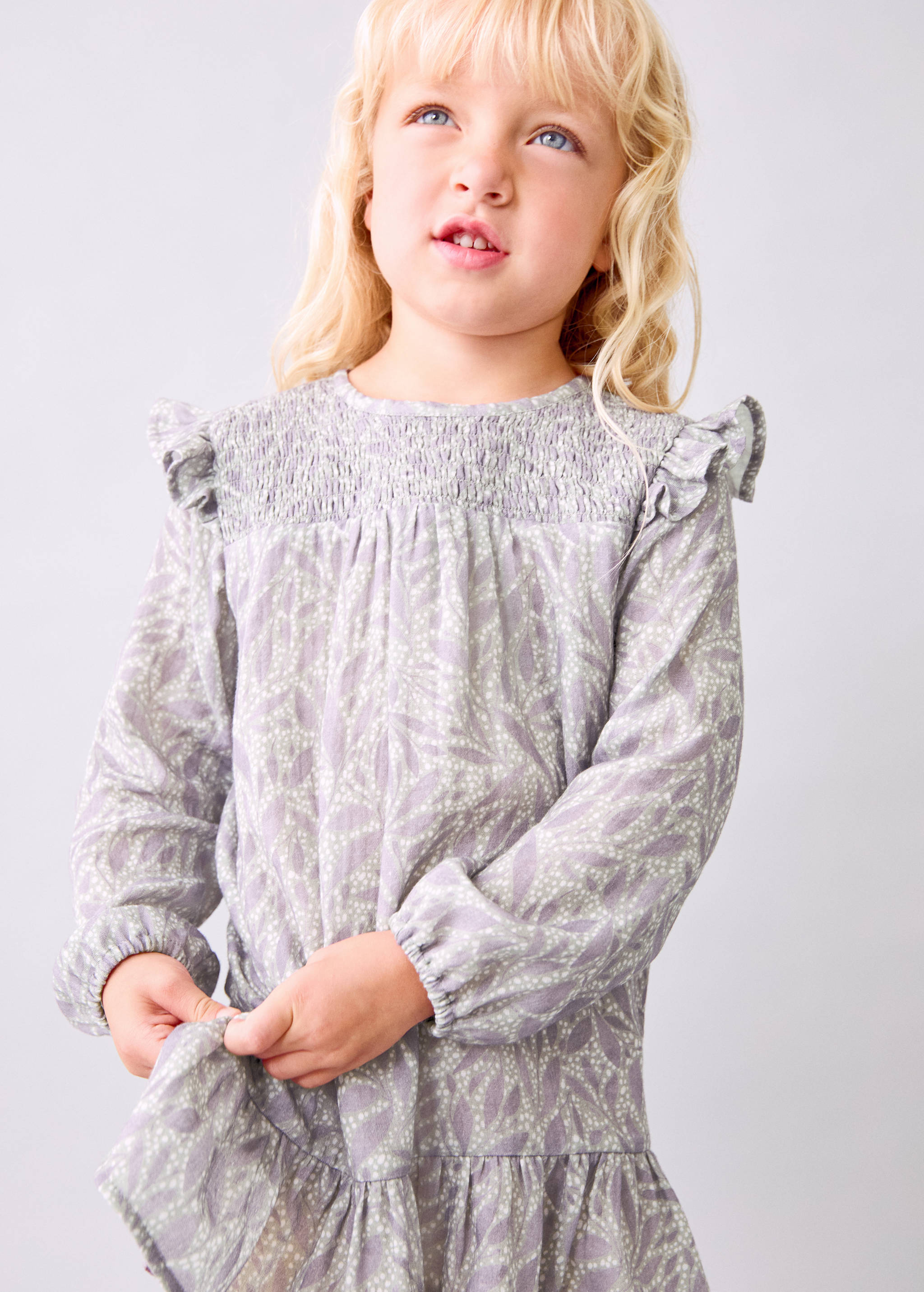 Bedrucktes Baumwollkleid - Mittlere Ansicht