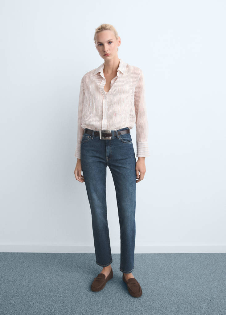 Mid-rise slim-fit jeans — Dark Blue