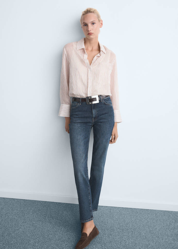 Mid-rise slim-fit jeans — Dark Blue